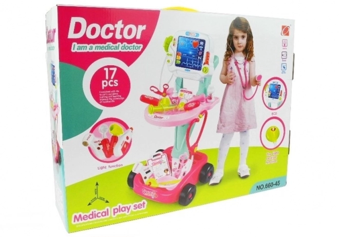 Set medico con carrello EKG 17 pezzi