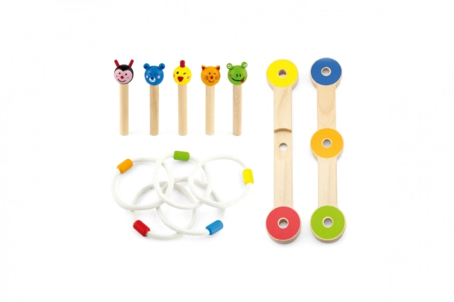 Gioco di abilità in legno lancio ad anelli animali Viga
