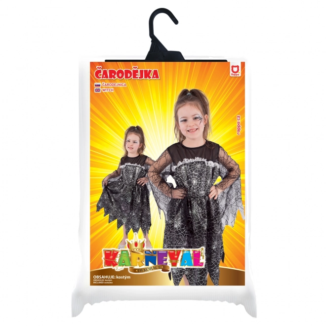 Costume da strega per bambina con ragnatela