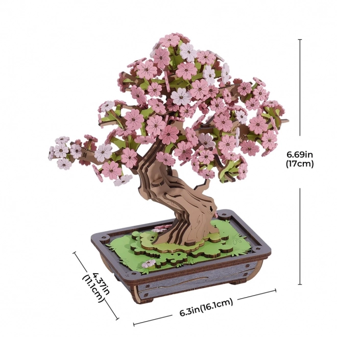 Puzzle 3D in legno Bonsai Sakura