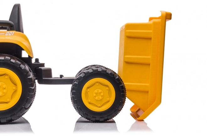 Trattore a batteria con pala gialla