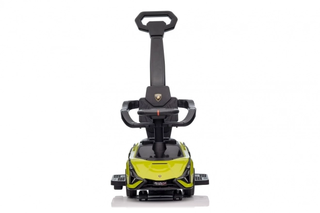 Macchina da passeggio Lamborghini bianca con spintore – Verde
