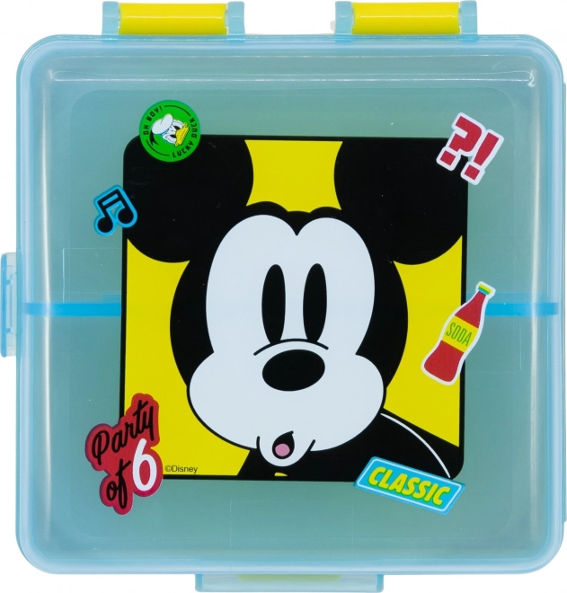 Lunch box quadrato con divisori Mickey Mouse