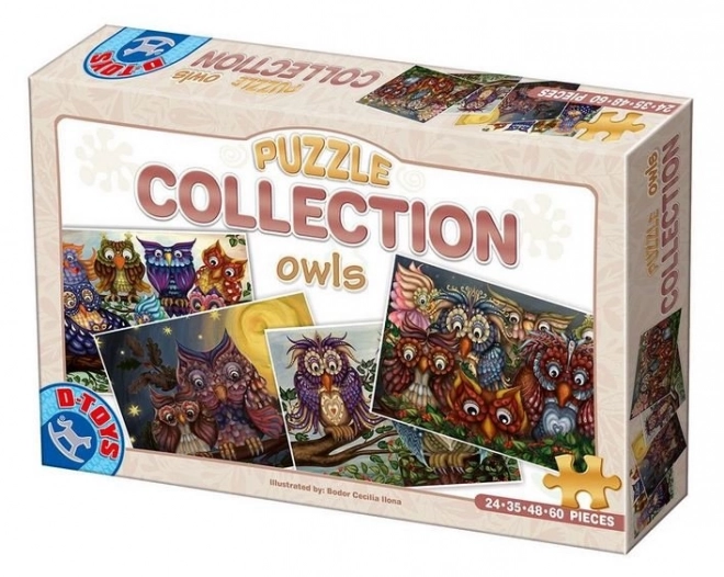 Puzzle Gufi 4 in 1 di D-TOYS