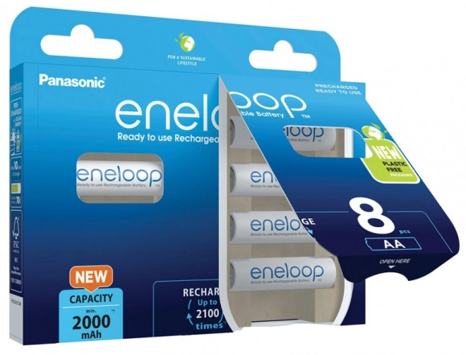 Batteria ricaricabile Eneloop AA 2000 mAh confezione da 8