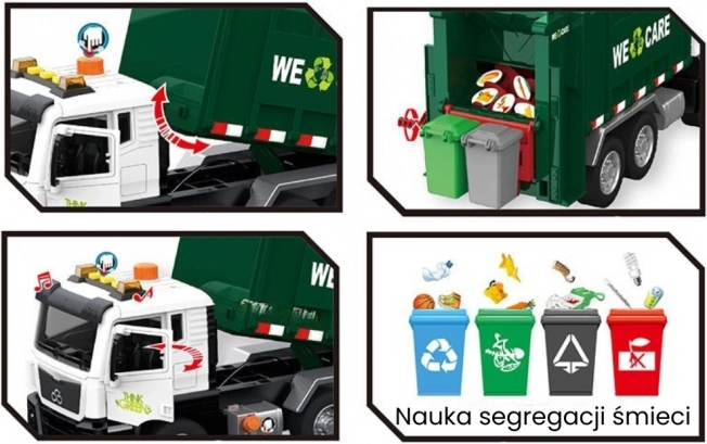 Camion interattivo della spazzatura Purifier 1:10 - Giocattolo educativo per la raccolta differenziata