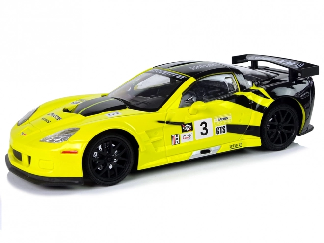 Auto da corsa telecomandato Corvette C6.R giallo con luci