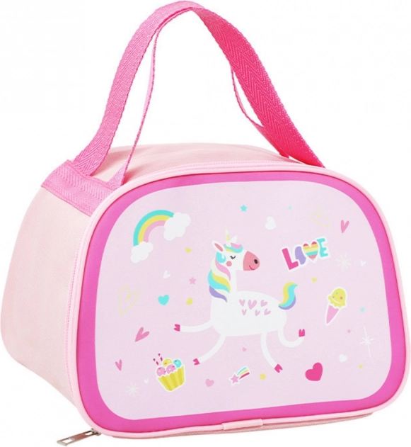 Borsa termoisolante per pranzo con unicorno rosa 23cm