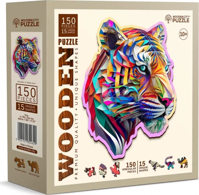 Puzzle in legno Tigre colorata 150 pezzi