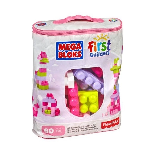 Mega Bloks First Builders Borsa da Costruzione Grandi per Bambine (60 pezzi)