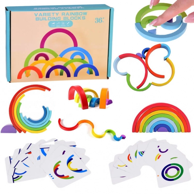 Puzzle Educativo in Legno Montessori Arcobaleno Colorato