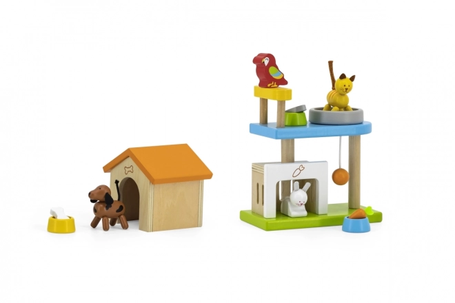 Set di Animali Domestici in Legno