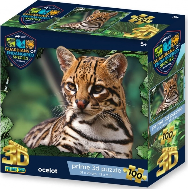 Puzzle 3D Animal Planet: Specie minacciate - Ocelot 100 pezzi