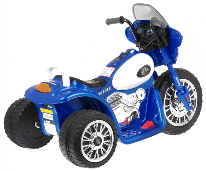 Moto Chopper Elettrico per Bambini Nero con 3 Ruote – blu