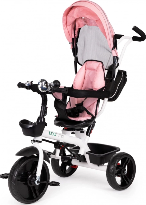 Passeggino Triciclo Girevole 360 Gradi Rosa