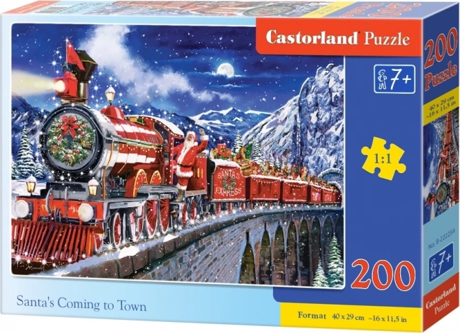 Puzzle 200 pezzi Babbo Natale arriva in città