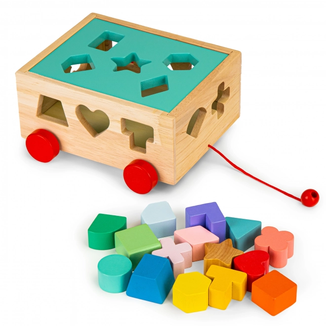 Carrello in legno con blocchi ECOTOYS