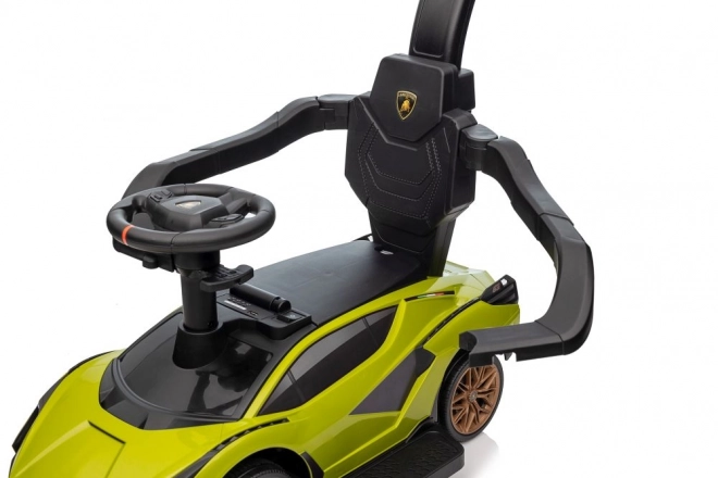 Macchina da passeggio Lamborghini bianca con spintore – Verde