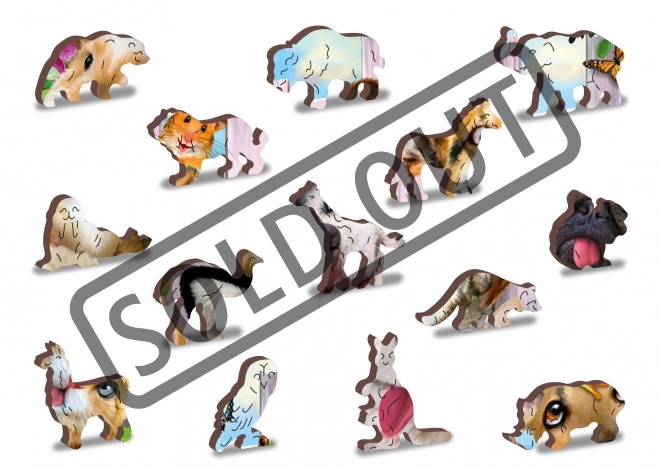 Puzzle in legno Wooden City pazzi animali 2 in 1