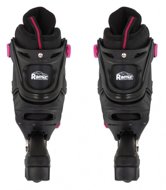 Set 4 in 1 Pattini a rotelle, rollers e pattini da ghiaccio per bambini taglia 29-33 Rosa – Rosa
