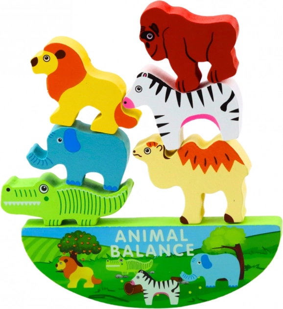 Gioco Montessori con animali in legno