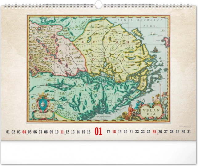 Calendario da parete Mappe antiche 2026