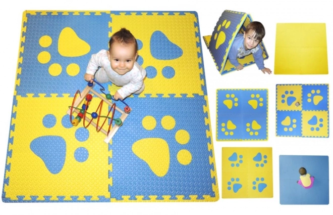 Tappeto puzzle in schiuma per bambini - Blu e Giallo