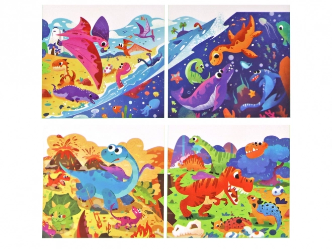 Puzzle Mondo dei Dinosauri 4 in 1