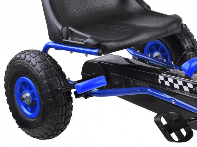 Gokart Formula 01 con ruote gonfiabili in gomma – blu