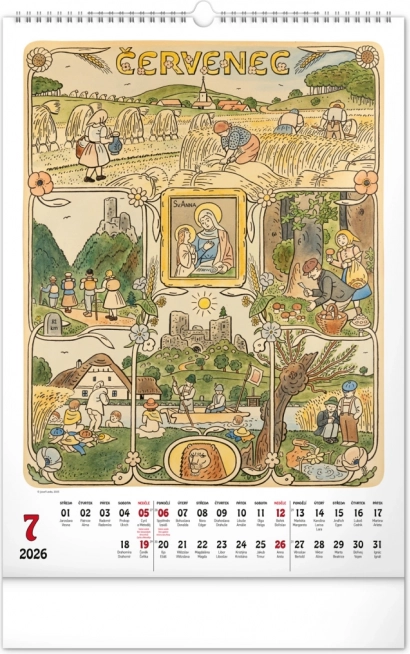 Calendario da parete Josef Lada 2026