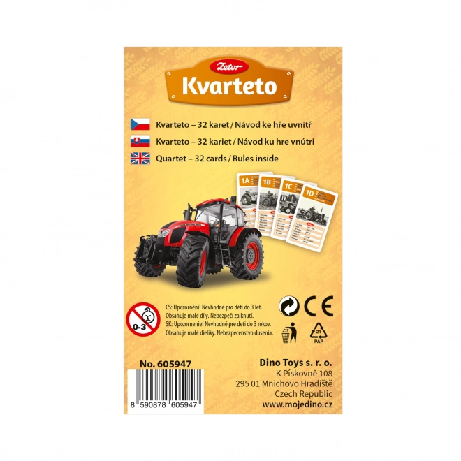 Gioco di carte Kvarteto Zetor per bambini