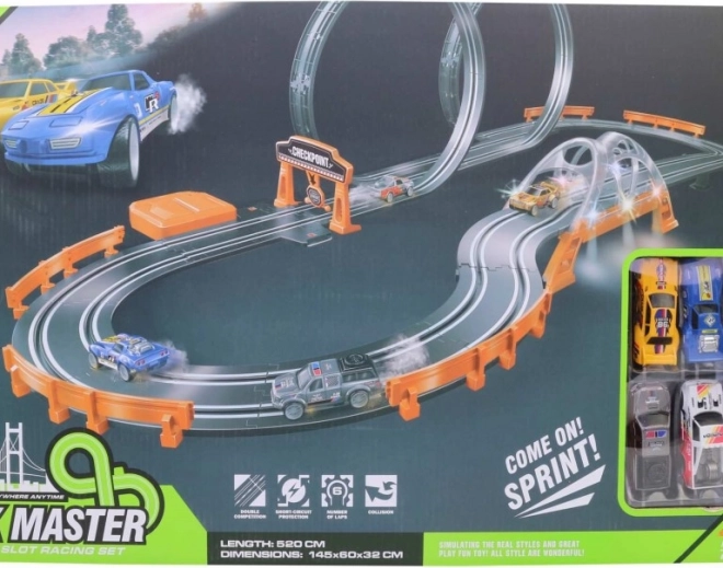 Pista da corsa con adattatore o batterie per bambini dai 6 anni