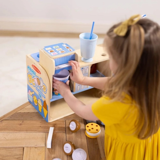 Mega gelateria - set in legno per gioco negozio di gelati