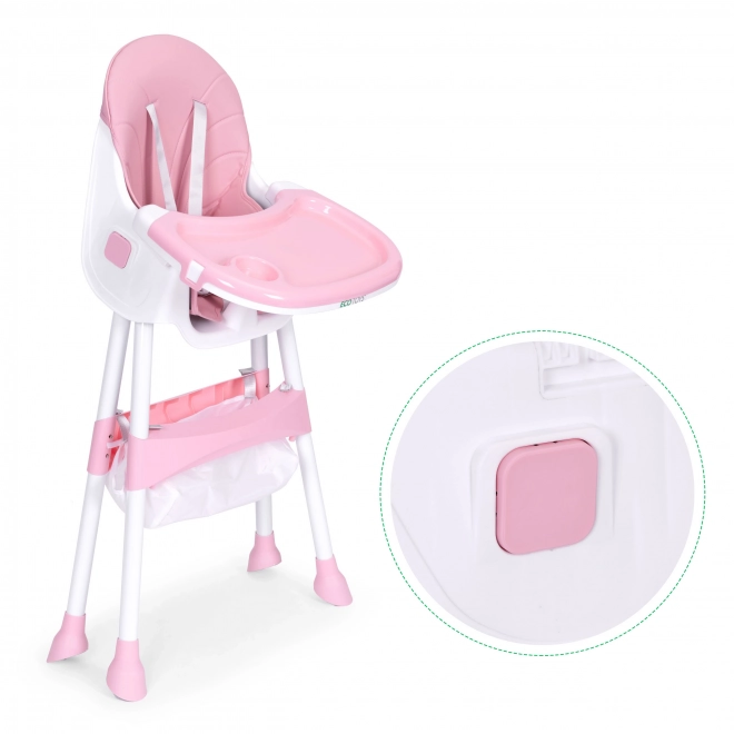 Seggiolone con vassoio e cestino rosa di ECOTOYS