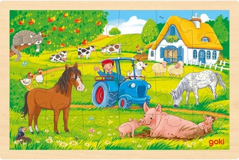 Puzzle in legno fattoria 24 pezzi Goki