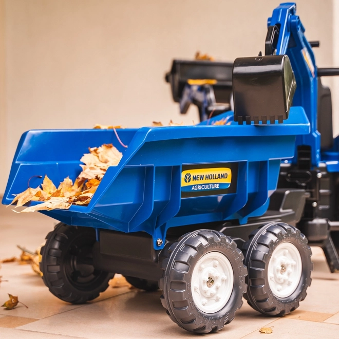 Trattore New Holland con rimorchio blu per bambini dai 3 anni