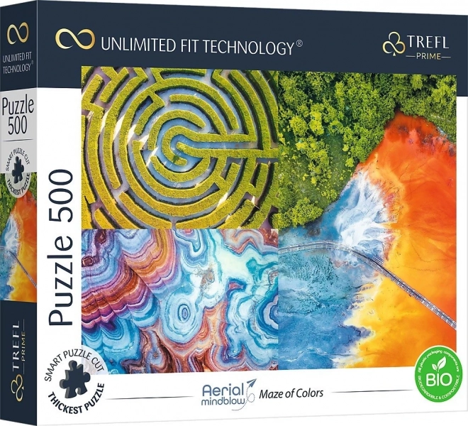 Puzzle TREFL Aerial Mindblow: Labirinto dei colori 500 pezzi