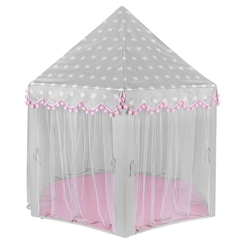 Grande tenda gioco per bambini grigia e rosa