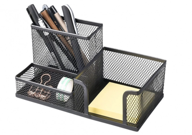 Organizer per accessori per ufficio in metallo nero