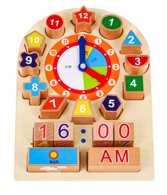 Lavagna didattica in legno Orologio per bambini 12m+