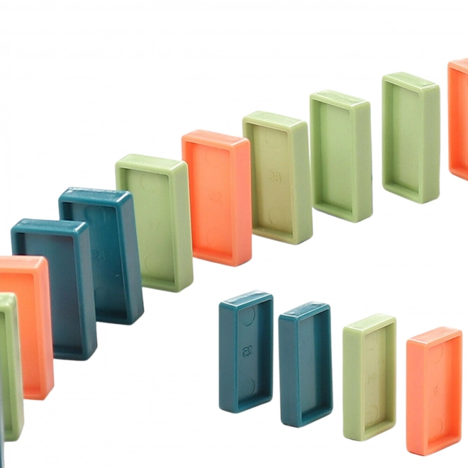 Trenino Elettrico con Blocchi Domino Dinosauro Verde
