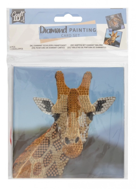 Pittura con pietre diamantate auguri 2 pz 13x13 cm