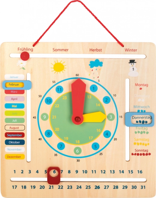 Calendario educazionale con orologio in tedesco