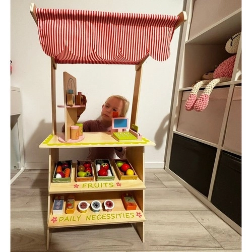 Supermercato per bambini in legno con accessori