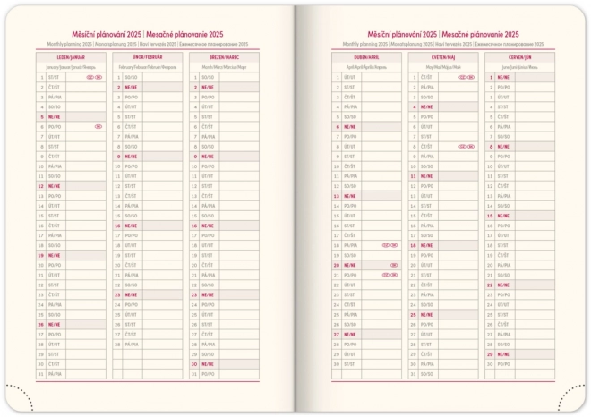 Agenda settimanale Diamante blu 2025