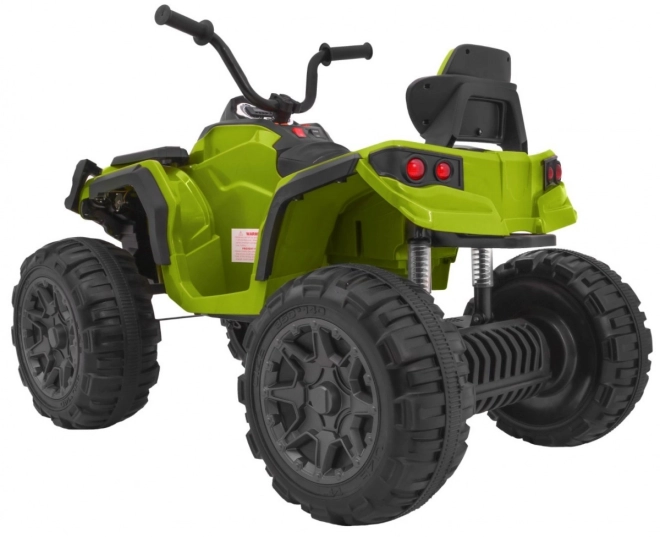Quad per bambini a batteria verde + ruote in EVA + radio MP3 + LED + avvio lento