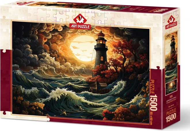 Puzzle Faro nella tempesta 1500 pezzi