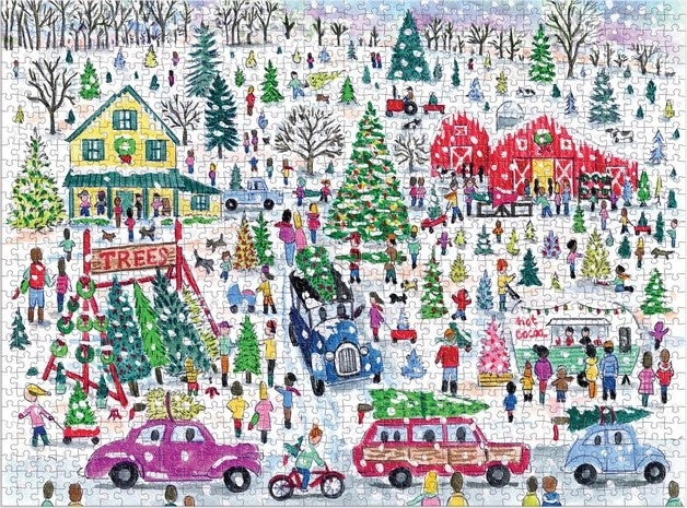 Puzzle di Natale con Alberi - 1000 Pezzi