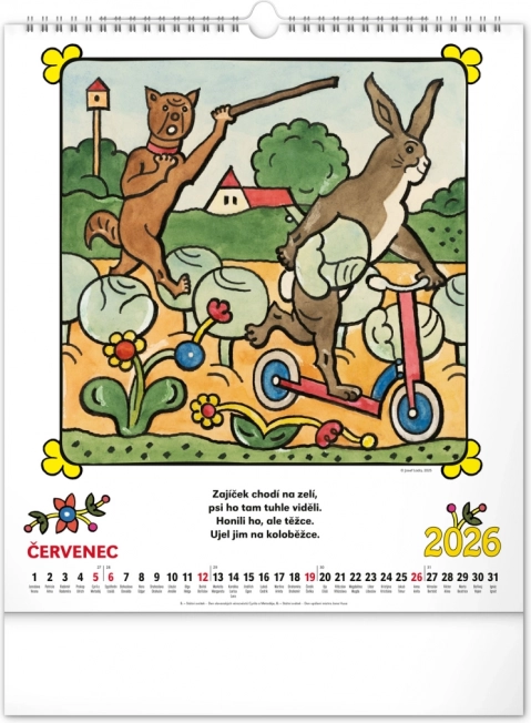 Calendario da parete Josef Lada - Filastrocche 2026