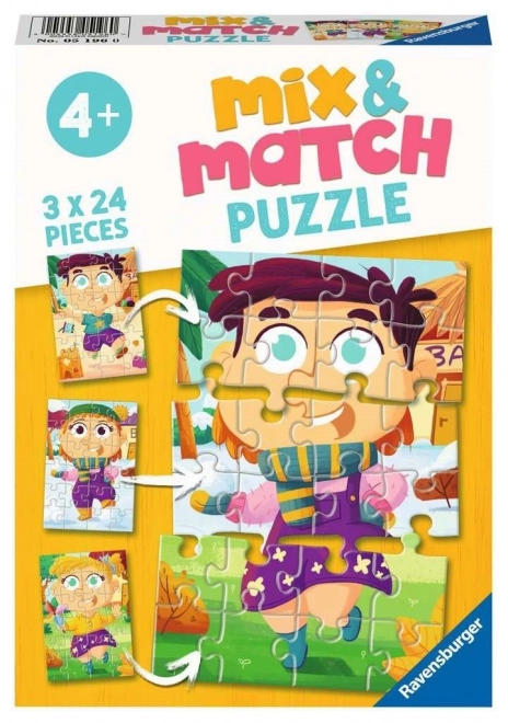 Puzzle RAVENSBURGER Mix&Match: Vestiti colorati 3x24 pezzi